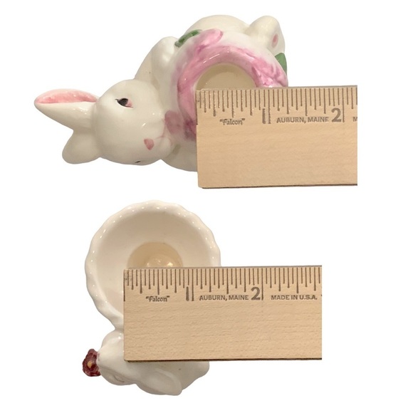 Vintage Avon Easter Bunny Candle Holder Set  Made in Brazil 1970’s 2 Piece Set - Picture 15 of 15
